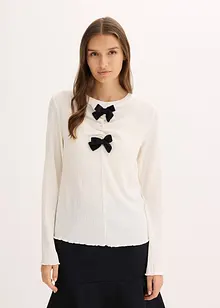 Långärmad topp av crêpe, bonprix