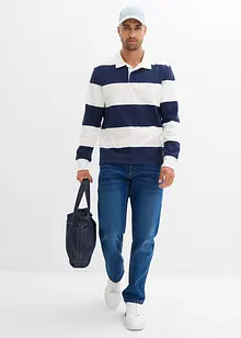 Fodrade jeans med stretch och resårlinning, Straight, bonprix