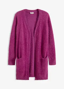 Lång cardigan med fluffig look, bonprix