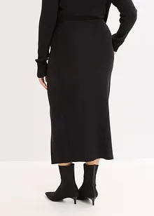 Finstickad kjol av mjuk viskosmix, bonprix