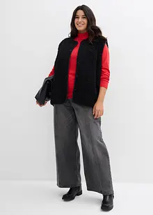 Långärmad topp i figurnära modell, bonprix