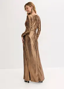 Aftonklänning i glansig och fintrådig jersey, bonprix