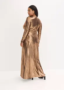 Aftonklänning i glansig och fintrådig jersey, bonprix