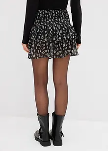 Volangkjol av krinklat material, bonprix