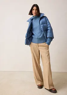 Dunjacka med återvunnet dun och stickade ärmar, bonprix