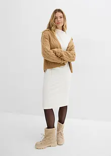 Mellanlång klänning i materialmix, bonprix