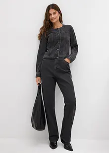 Jeansjacka med strass, bonprix