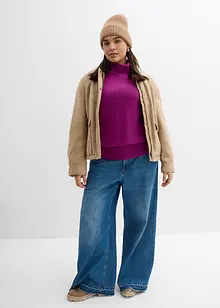 Finstickad polotröja i basmodell, bonprix