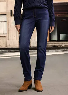 Fodrade jeans, Mid Waist, resårlinning Straight, bonprix