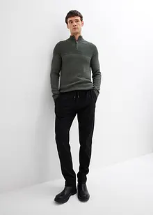 Byxa med yllelook och resårlinning, Regular Fit, bonprix