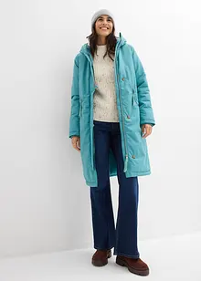 Vinterkappa med teddypäls i huvan, bonprix