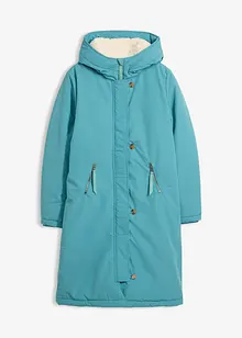 Vinterkappa med teddypäls i huvan, bonprix