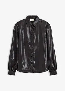 Skjortblus i glänsande satin, bonprix