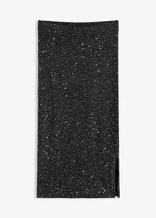 Stickad kjol med paljetter, bonprix