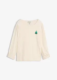 Långärmad topp i ekologisk bomull, bonprix