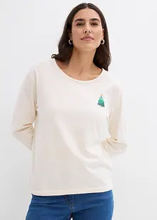 Långärmad topp i ekologisk bomull, bonprix