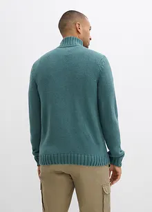 Grovstickad cardigan med flätmönster, bonprix