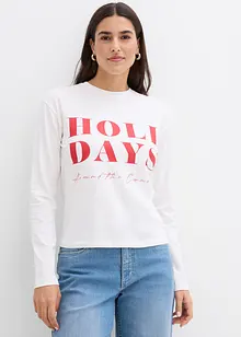 Långärmad topp med ekologisk bomull, bonprix