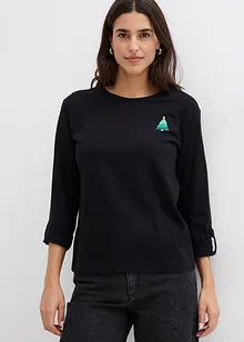 Långärmad topp i ekologisk bomull, bonprix