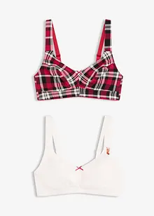 BH utan bygel med ekologisk bomull (2-pack), bonprix