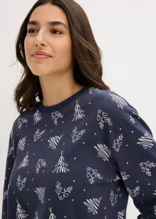 Pyjamas av ren bomull med glittermönster, bonprix