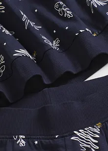 Pyjamas av ren bomull med glittermönster, bonprix