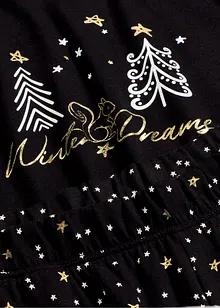 Pyjamas i bomull med glittrigt tryck, bonprix