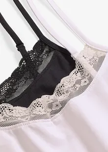 Linne med ekologisk bomull och spets (2-pack), bonprix