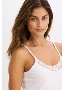 Linne med ekologisk bomull och spets (2-pack), bonprix