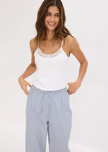 Linne med ekologisk bomull och spets (2-pack), bonprix