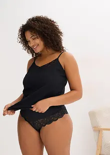 Linne med ekologisk bomull och spets (2-pack), bonprix