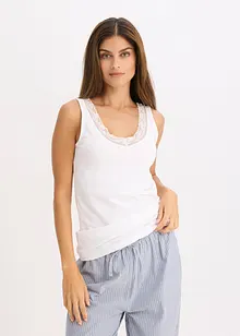 Linne med ekologisk bomull och spets (2-pack), bonprix