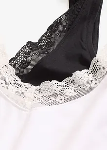 Linne med ekologisk bomull och spets (2-pack), bonprix