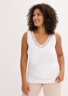 Linne med ekologisk bomull och spets (2-pack), bonprix