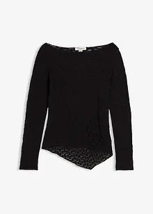 Långärmad topp i spets, bonprix