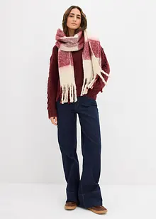 Tröja i fyrkantig modell med flätade ärmar, bonprix