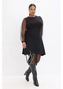 Stickad klänning i följsam viskosmix, bonprix