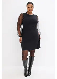 Stickad klänning i följsam viskosmix, bonprix