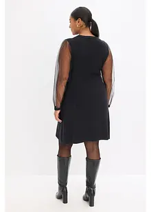 Stickad klänning i följsam viskosmix, bonprix