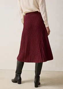 Stickad kjol med merinoull, bonprix