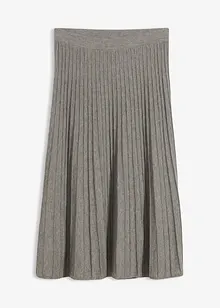 Stickad kjol med merinoull, bonprix