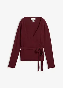 Omlottcardigan i bomull och merinoull, bonprix