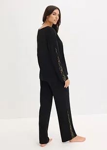 Pyjamas med skir, glittrig spets, bonprix