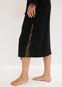 Morgonrock i kimonomodell med skir, glittrig spets, bonprix