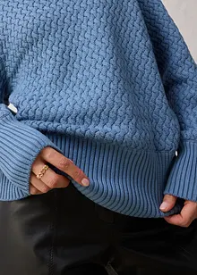 Polotröja i bomull och merinoull, bonprix