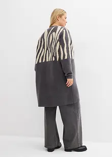 Stickad kofta med zebramönster, bonprix