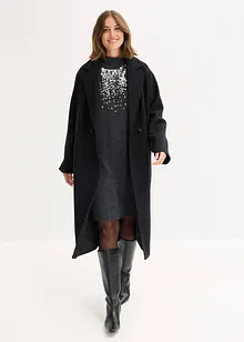 Stickad klänning med paljettapplikation, bonprix