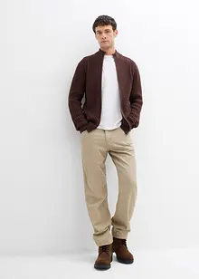 Ribbstickad kofta av bomullsmix, bonprix