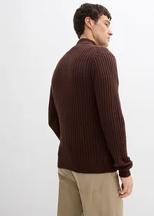 Ribbstickad kofta av bomullsmix, bonprix