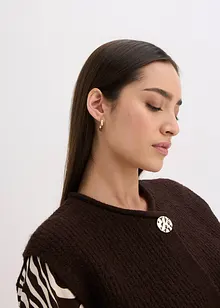 Stickad väst med dekorativa knappar, bonprix